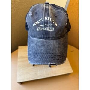 "Sh*t Show Supervisor" Distressed Trucker Hat